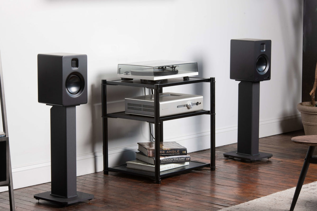 Kanto SX22 22" Tall Fillable Speaker Stands with Isolation Feet Pair - Black