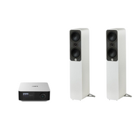 WiiM AMP Ultra Network Stereo Amplifier + Q Acoustics 5040 Floor Standing Speakers Package and 5 metres Classic 79 Strand
