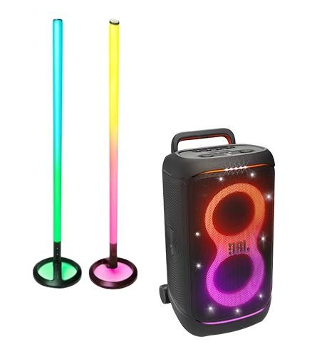 JBL PartyBox 520 with Twin PartyLight Stick Bundle