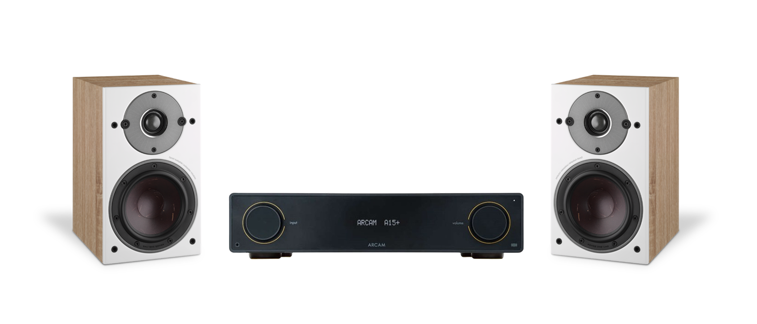 ARCAM A15+ Radia Plus Amplifier + Dali Oberon 1 Bookshelf Speakers Package and 5 metres Classic 79 Strand
