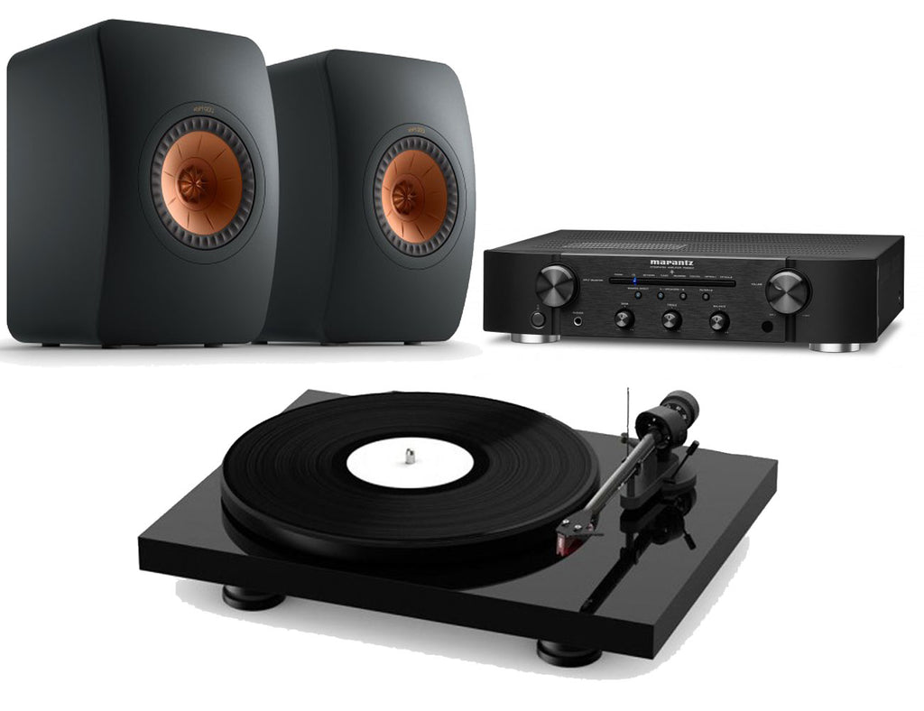 KEF LS50 Meta + Pro-Ject Debut Carbon Evo + Marantz PM6007 Black