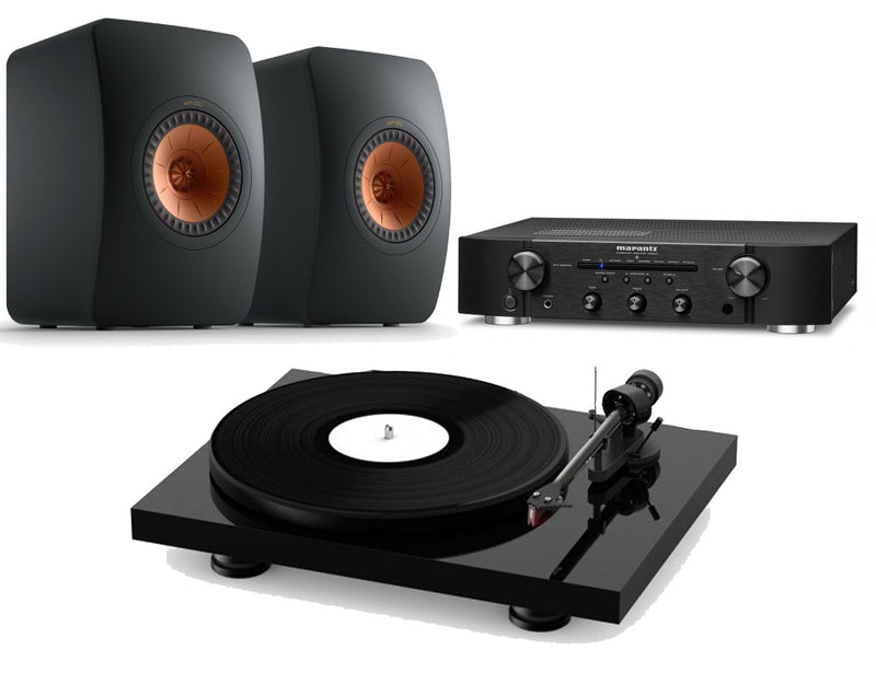 KEF LS50 Meta + Pro-Ject Debut Carbon Evo + Marantz PM6007 Black