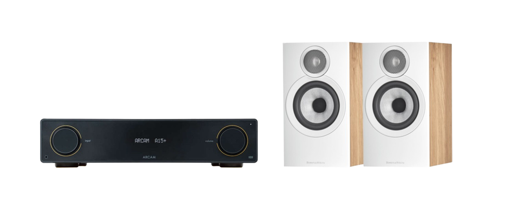 ARCAM A15+ Radia Plus Amplifier + Bowers & Wilkins 607 S3 Bookshelf Speakers Package and 5 metres Classic 79 Strand