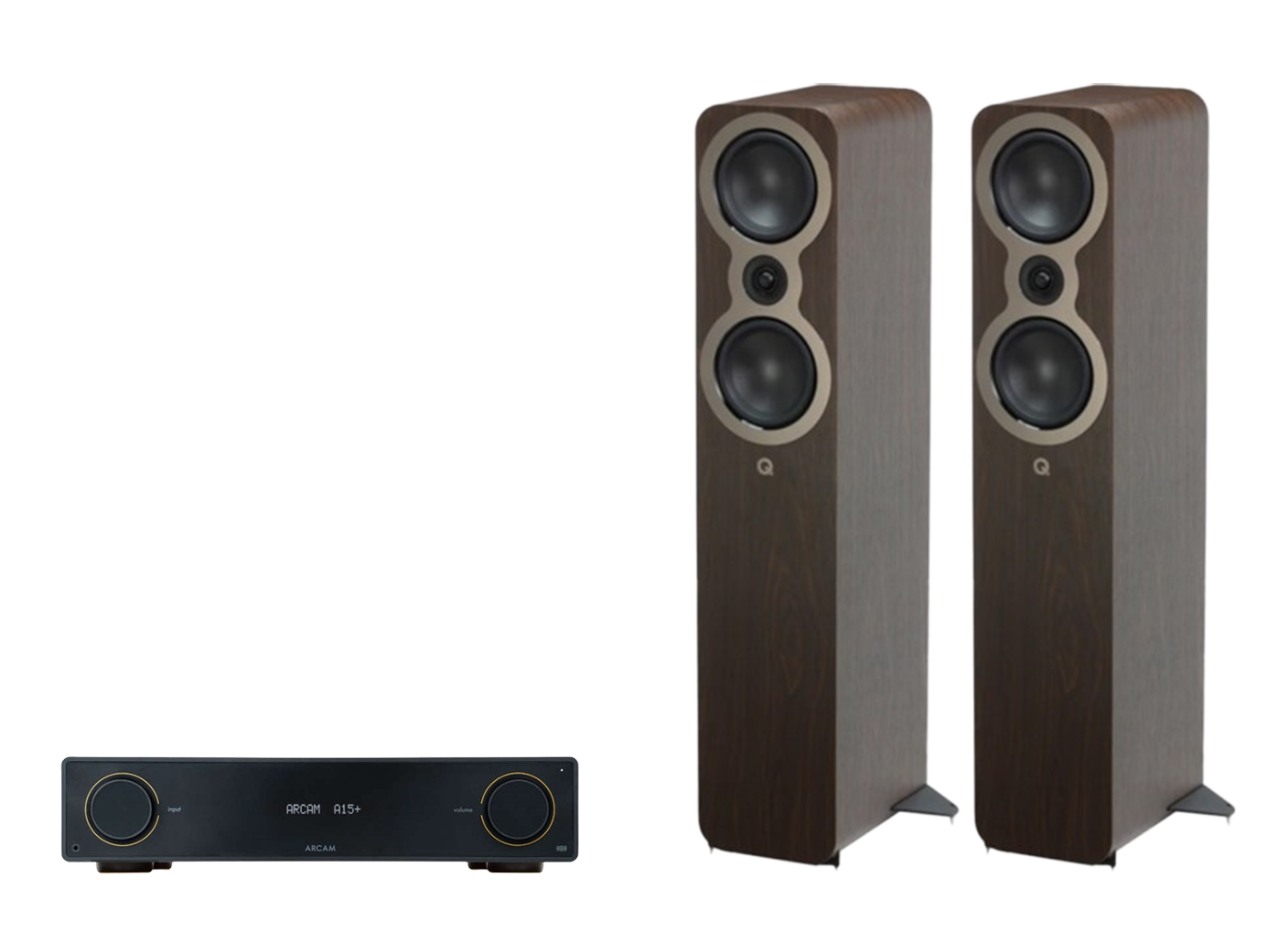 ARCAM A15+ Radia Plus Amplifier + Q Acoustics 3050C Floorstanding Speakers Package and 5 metres Classic 79 Strand