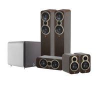 Q Acoustics 3050C 5.1 Cinema Pack – Claro Walnut with Q SUB120 12" Subwoofer – Satin White
