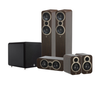 Q Acoustics 3050C 5.1 Cinema Pack – Claro Walnut with Q SUB120 12" Subwoofer – Satin Black