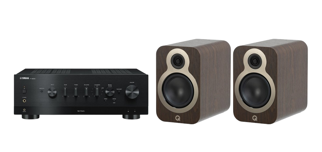 Yamaha R-N800A Network Receiver Amplifier + Q Acoustics 3020C Bookshelf Speakers