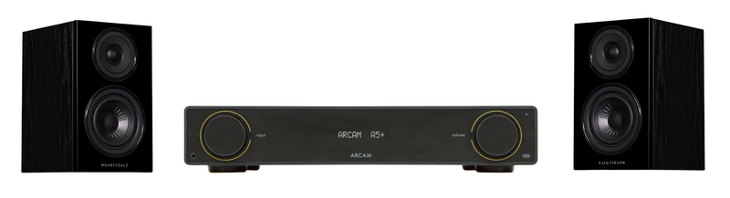 ARCAM A5+ Radia Plus Amplifier + Wharfedale - Diamond 12.1 Bookshelf Speakers Package and 5 metres Classic 79 Strand
