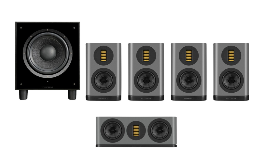 Wharfedale Evo 5.1 Surround Sound Bundle – Lunar Grey with SW-10 Subwoofer