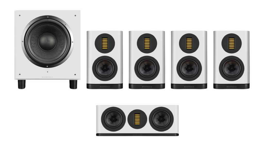 Wharfedale Evo 5.1 Surround Sound Bundle – White with SW-10 Subwoofer – White