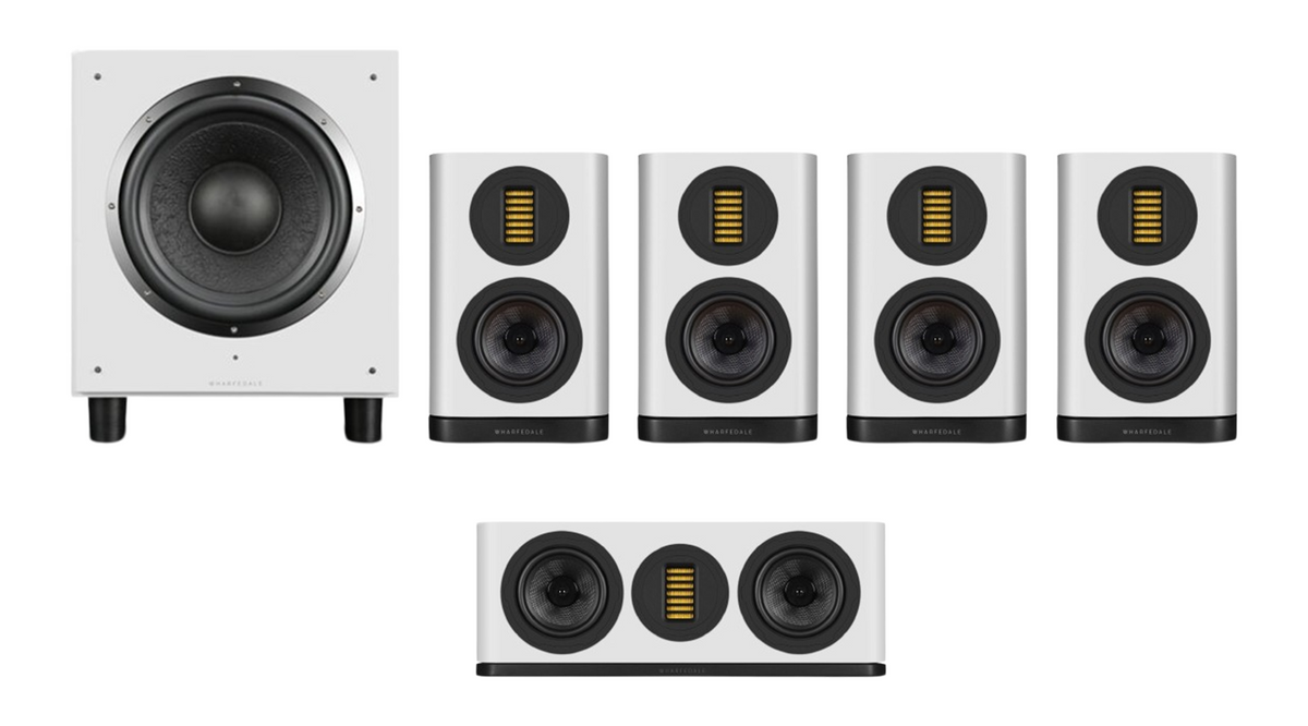 Wharfedale Evo 5.1 Surround Sound Bundle – White with SW-10 Subwoofer – White