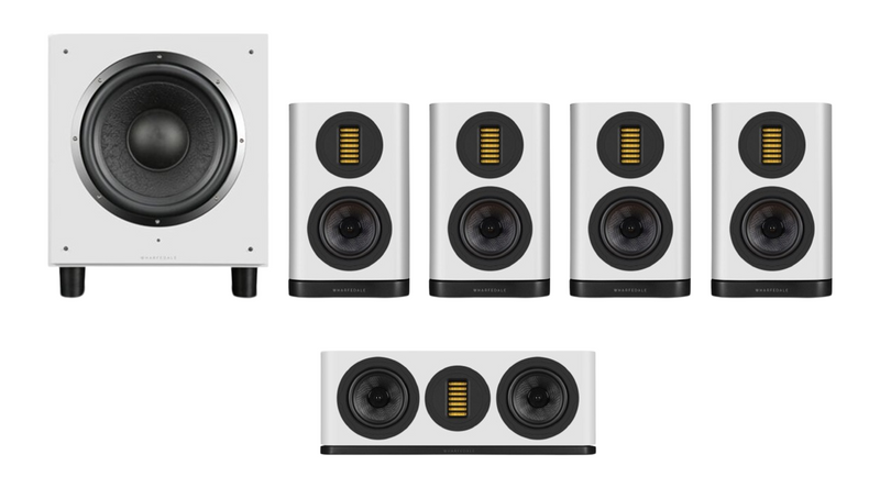 Wharfedale Evo 5.1 Surround Sound Bundle – White with SW-10 Subwoofer – White