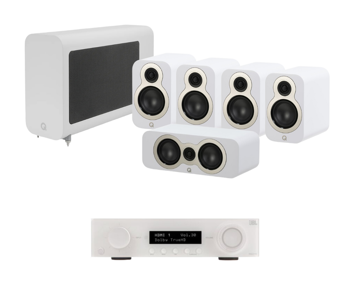 JBL MA310 5.2 4K AV Receiver + Acoustics 3010C 5.1 Cinema Pack with 3060S Subwoofer