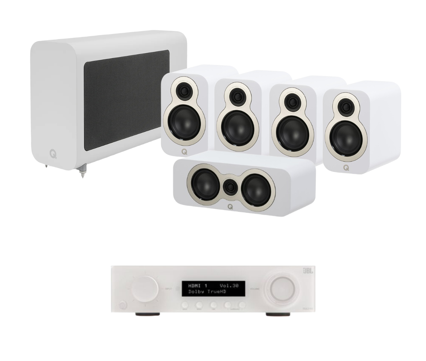 JBL MA310 5.2 4K AV Receiver + Acoustics 3010C 5.1 Cinema Pack with 3060S Subwoofer