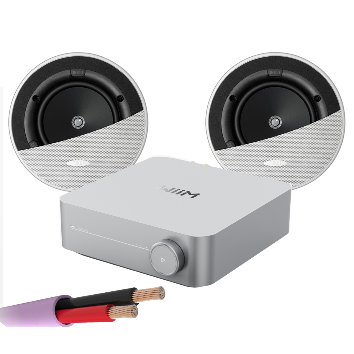 WiiM AMP + X2 KEF Ci160.2CR - In Ceiling Speakers