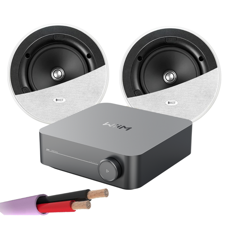 WiiM AMP + X2 KEF Ci160ER - Architectural Ceiling Speakers
