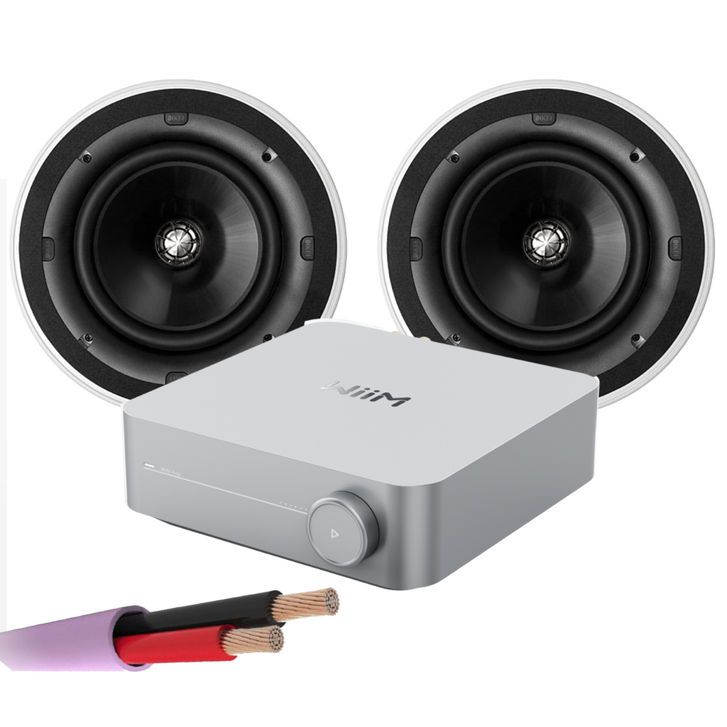WiiM AMP + X2 KEF Ci160QR - 2 Way 6.5 Inch In Ceiling Speakers