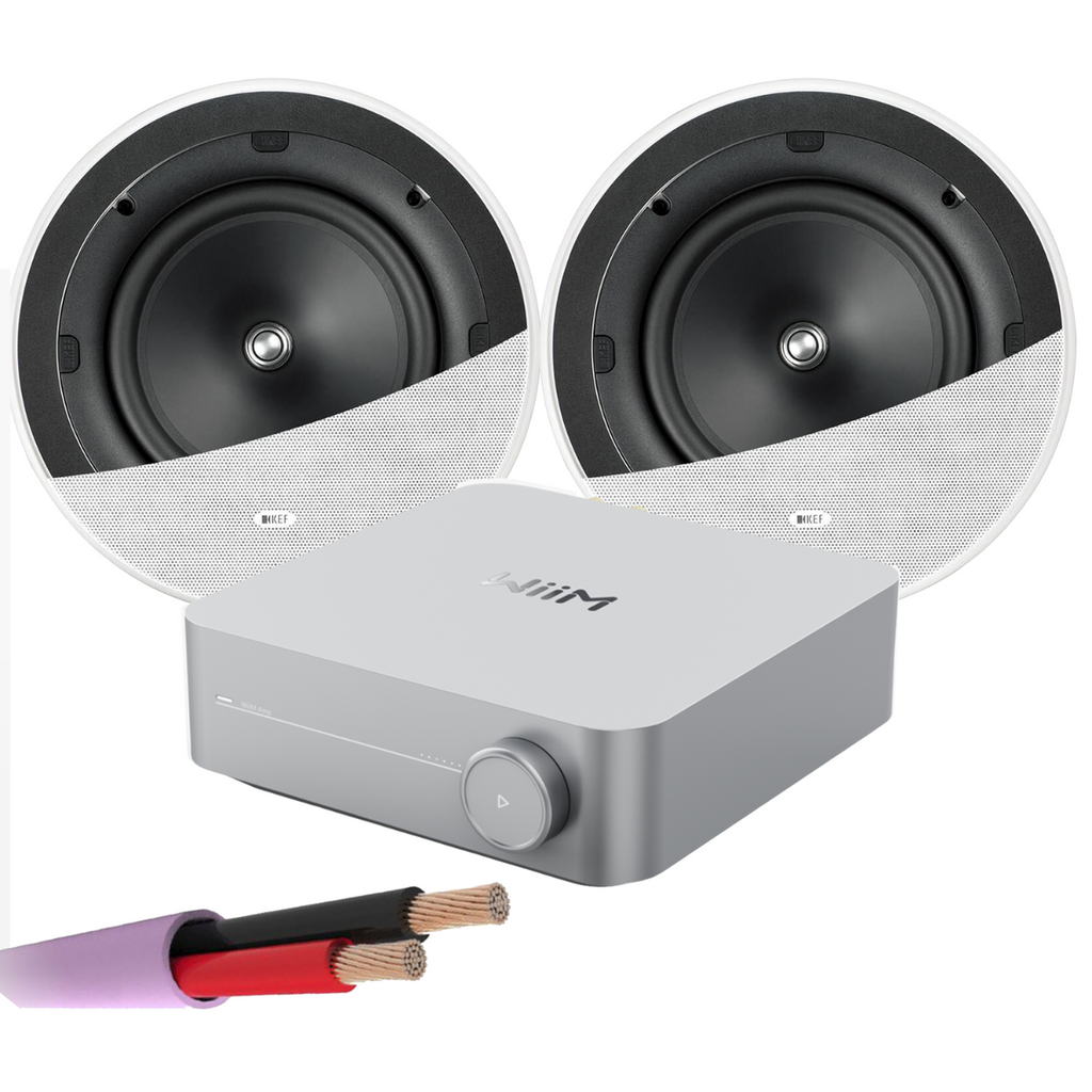 WiiM AMP + X2 KEF Ci200ER - Architectural Ceiling Speakers