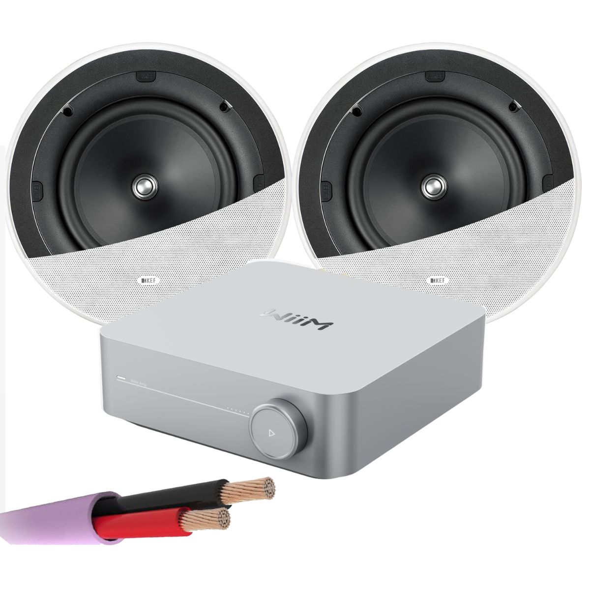 WiiM AMP + X2 KEF Ci200ER - Architectural Ceiling Speakers