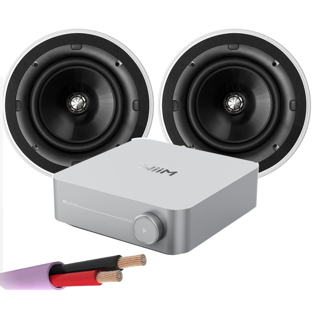 WiiM AMP + X2 KEF Ci200QR - In Ceiling Speakers