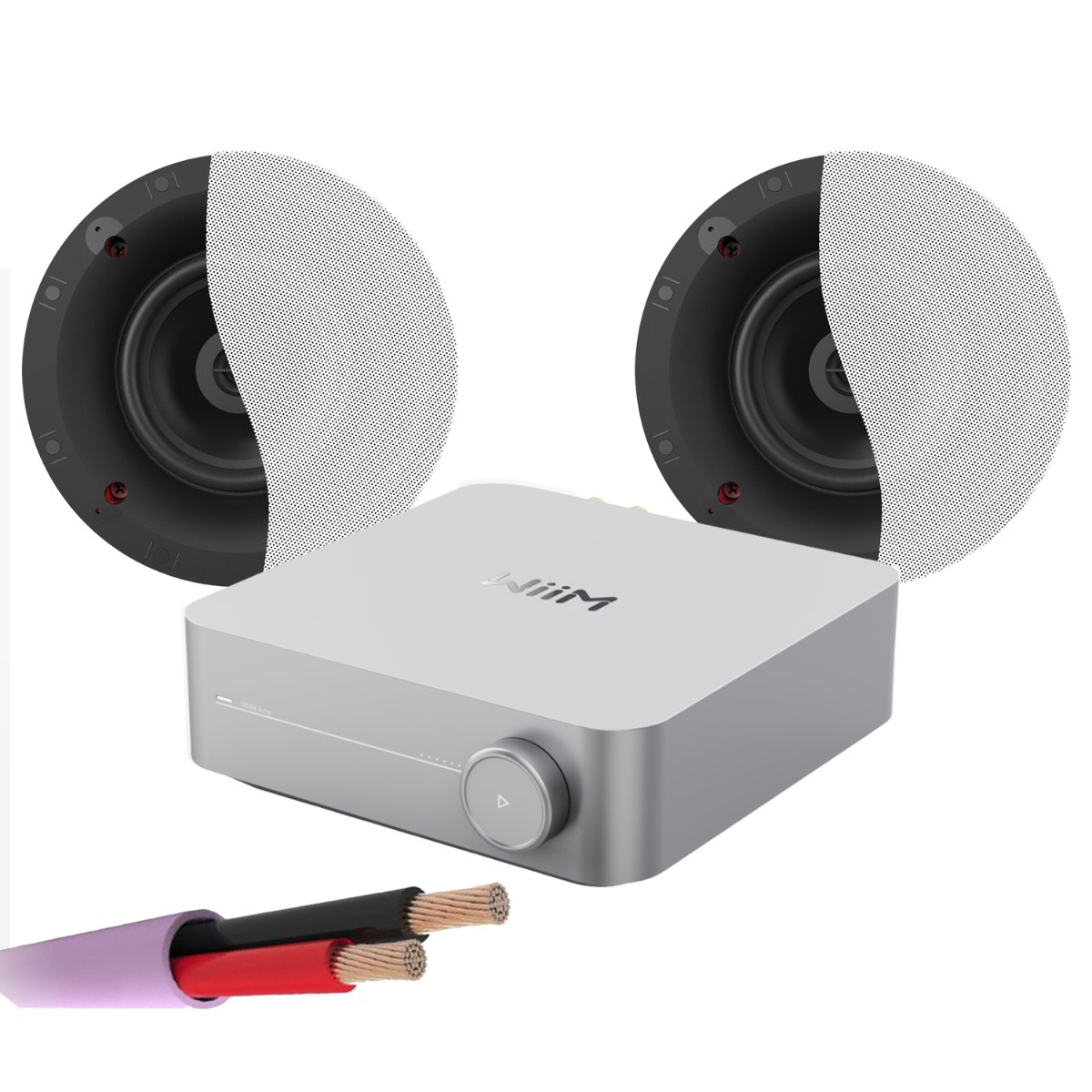 WiiM AMP + X2 Klipsch CS-16C II - 6.5" In Ceiling Speakers