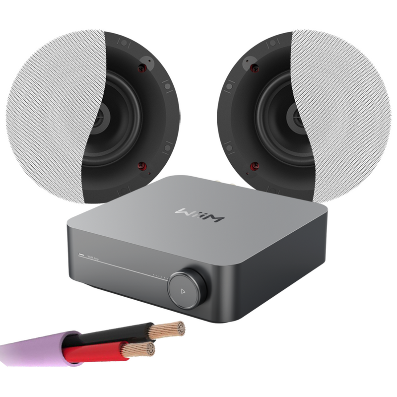 WiiM AMP + X2 Klipsch CS-18C - 8" In Ceiling Speakers