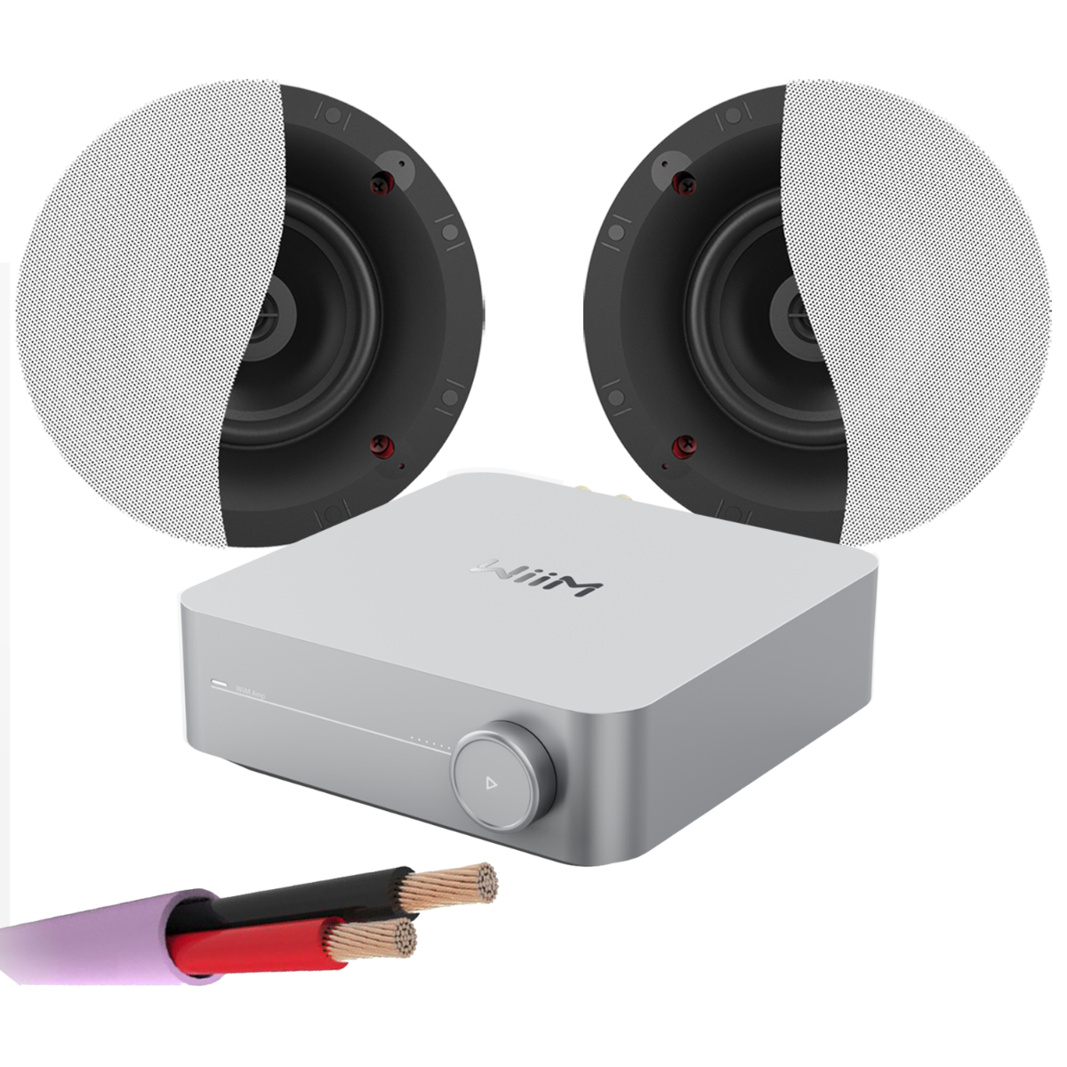 WiiM AMP + X2 Klipsch CS-18C - 8" In Ceiling Speakers