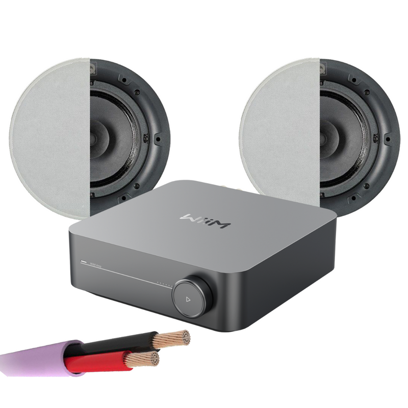 WiiM AMP + x2 Q Install Qi65CB In-Ceiling Speakers