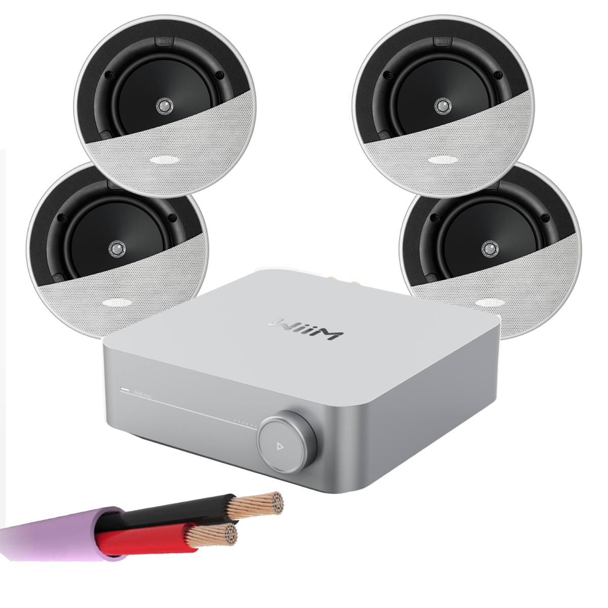 WiiM AMP + X4 KEF Ci130.2CR - In Ceiling Speakers