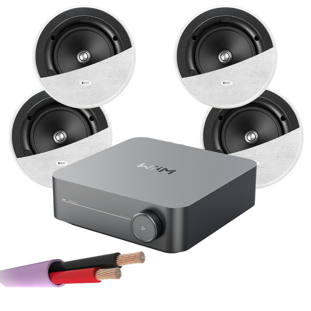 WiiM AMP + X4 KEF Ci130ER - Architectural Ceiling Speakers