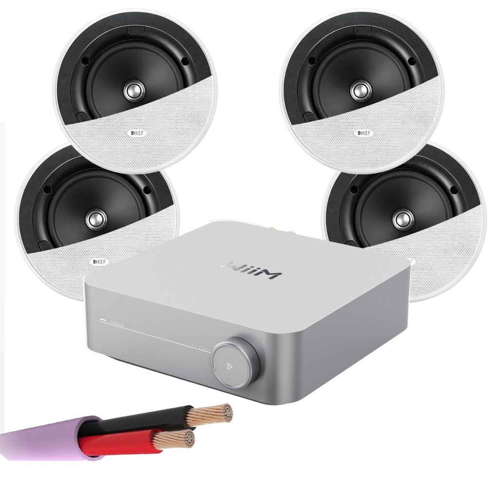 WiiM AMP + X4 KEF Ci130ER - Architectural Ceiling Speakers