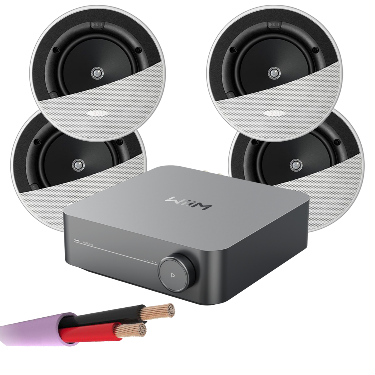 WiiM AMP + X4 KEF Ci160.2CR - In Ceiling Speakers