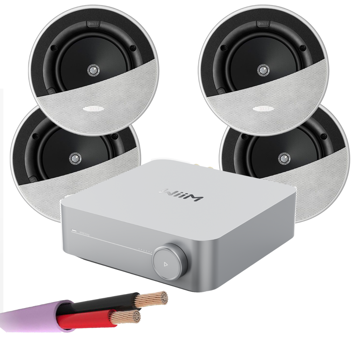 WiiM AMP + X4 KEF Ci160.2CR - In Ceiling Speakers