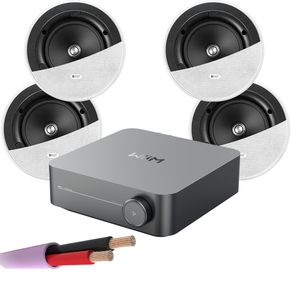 WiiM AMP + X4 KEF Ci160ER - Architectural Ceiling Speakers