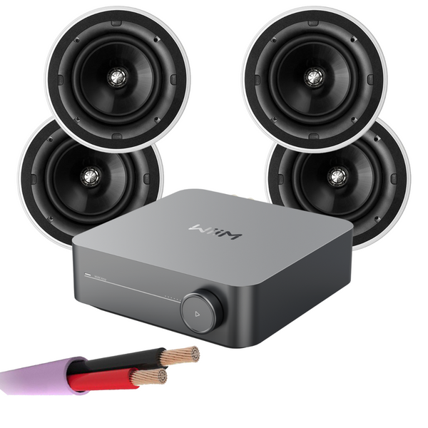 WiiM AMP + X4 KEF Ci160QR - 2 Way 6.5 Inch In Ceiling Speakers