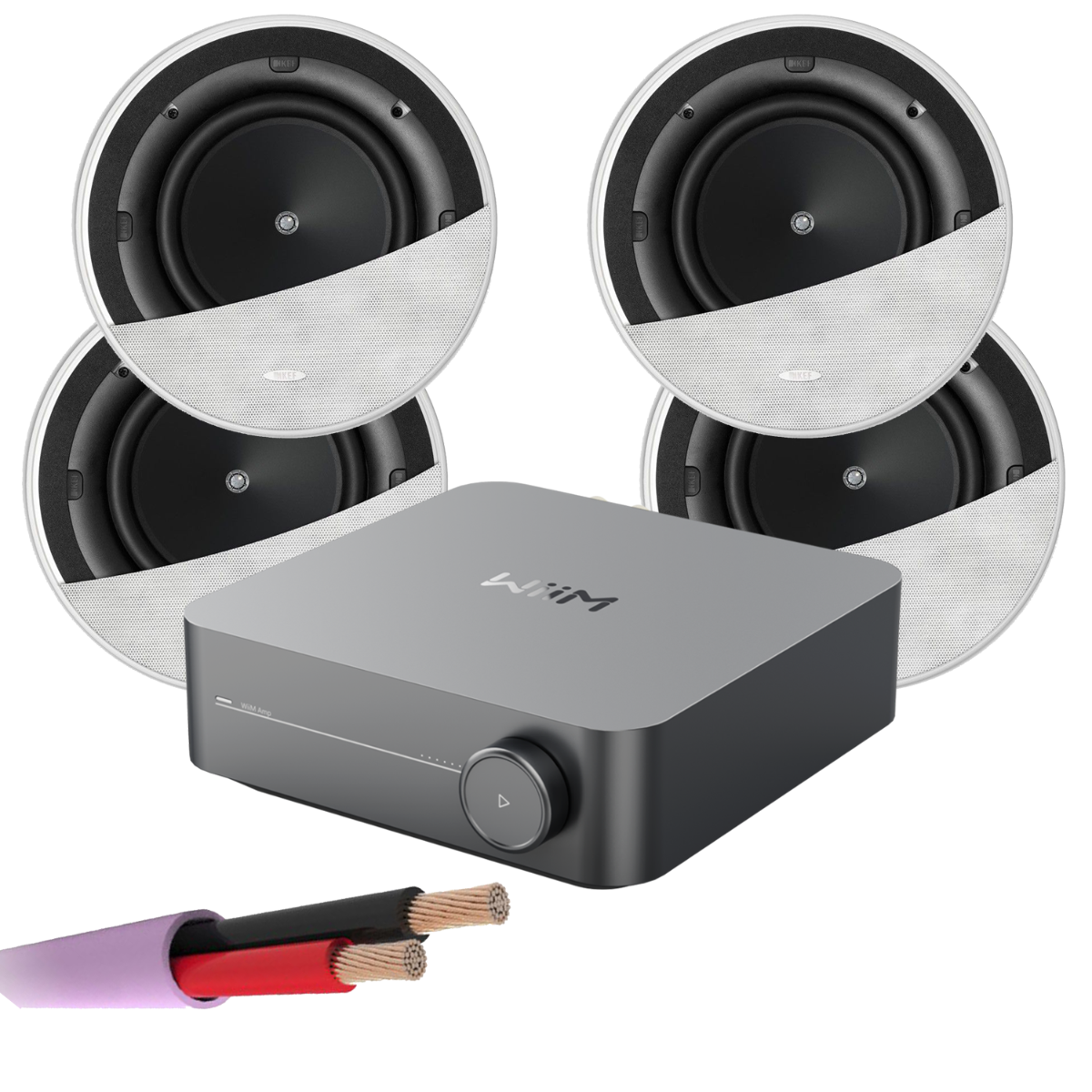 WiiM AMP + X4 KEF Ci200.2CR - In Ceiling Speakers
