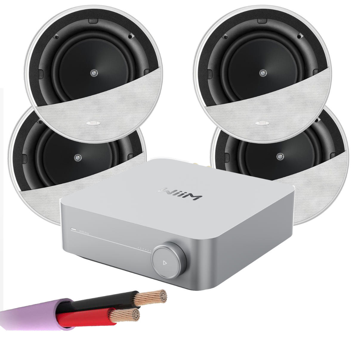 WiiM AMP + X4 KEF Ci200.2CR - In Ceiling Speakers