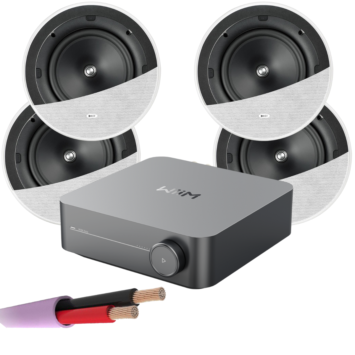 WiiM AMP + X4 KEF Ci200ER - Architectural Ceiling Speakers