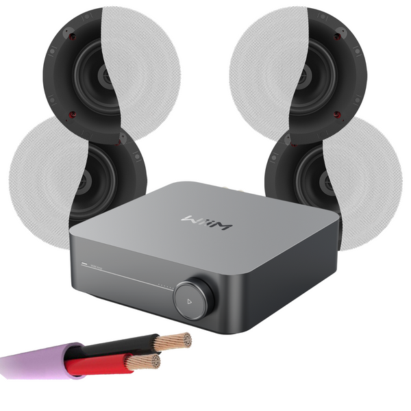 WiiM AMP + X4 Klipsch CS-18C - 8" In Ceiling Speakers