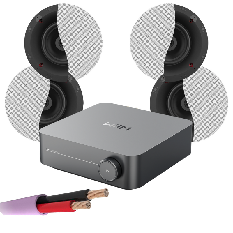 WiiM AMP + X4 Klipsch CS-18C - 8" In Ceiling Speakers