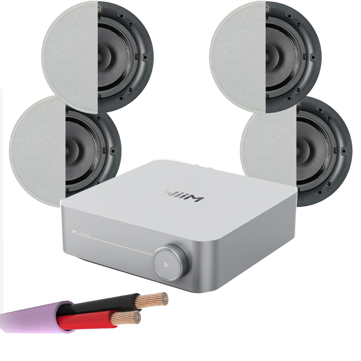 WiiM AMP + x4 Q Install Qi65CB In-Ceiling Speakers