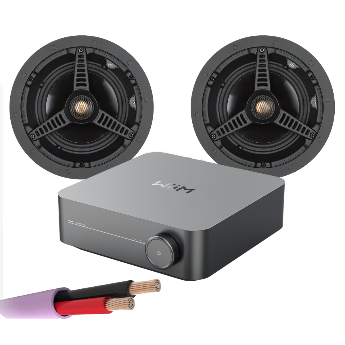 WiiM AMP + X2 Monitor Audio C165 - In Ceiling Speaker