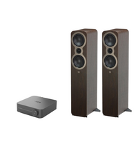 WiiM AMP Pro Music Streaming Amplifier + Q Acoustics 3050c Floor Standing Speakers Package and 5 metres Classic 79 Strand