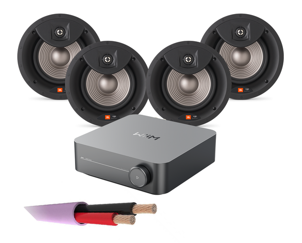 WiiM AMP PRO + 4 x JBL Studio 2 8IC – 2 Way 8" Premium In Ceiling Speakers