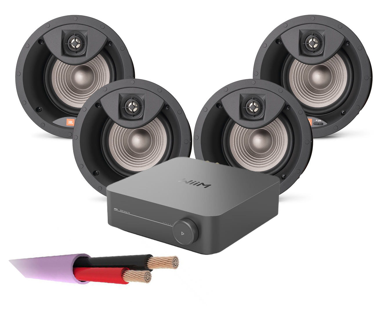 WiiM AMP PRO + 4 x JBL Studio 2 6IC – 2 Way 6.5" Premium In Ceiling Speakers