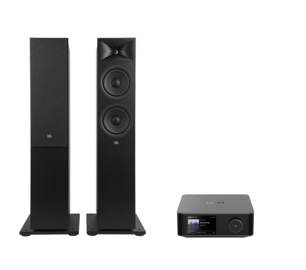 WiiM AMP Ultra Network Stereo Amplifier + JBL Stage 280F Floor Standing Speakers Package and 5 metres Classic 79 Strand