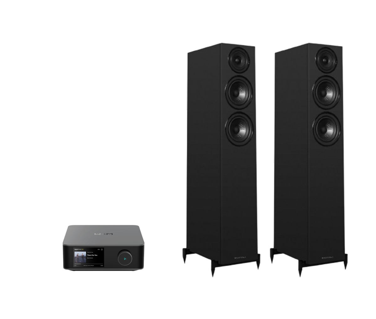 WiiM AMP Ultra Network Stereo Amplifier + Wharfedale Diamond 12.3i Floor Standing Speakers Package and 5 metres Classic 79 Strand