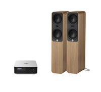 WiiM AMP Ultra Network Stereo Amplifier + Q Acoustics 5050 Floor Standing Speakers Package and 5 metres Classic 79 Strand
