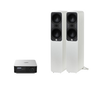 WiiM AMP Ultra Network Stereo Amplifier + Q Acoustics 5050 Floor Standing Speakers Package and 5 metres Classic 79 Strand