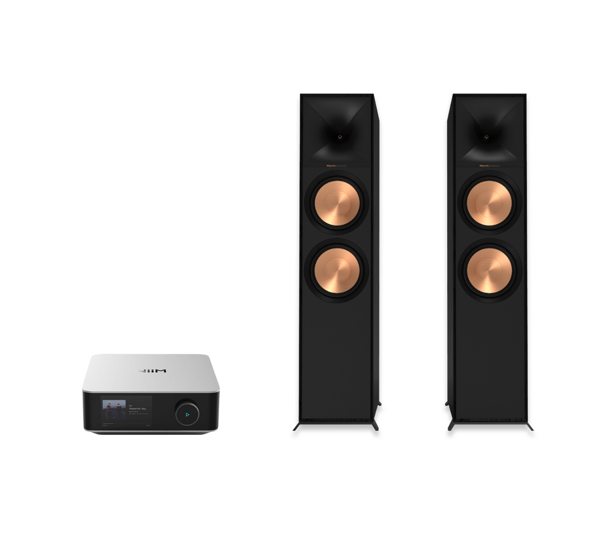 WiiM AMP Ultra Network Stereo Amplifier + Klipsch R-800F Floor Standing Speakers Package and 5 metres Classic 79 Strand